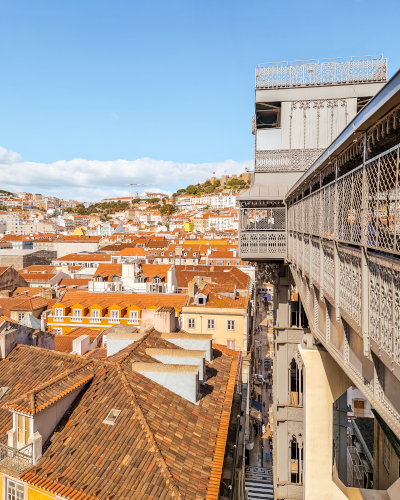 Santa Justa Lift Views in Lisbon, Portugal