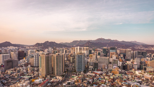 Sunset view of Seoul, Korea