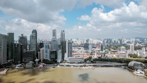 Singapore Skyline from the SkyPark Observation Deck at Marina Bay Sands