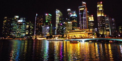 Singapore Marina Bay Skyline at Night