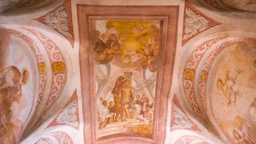Fresco in Bled Castle at Lake Bled in Slovenia
