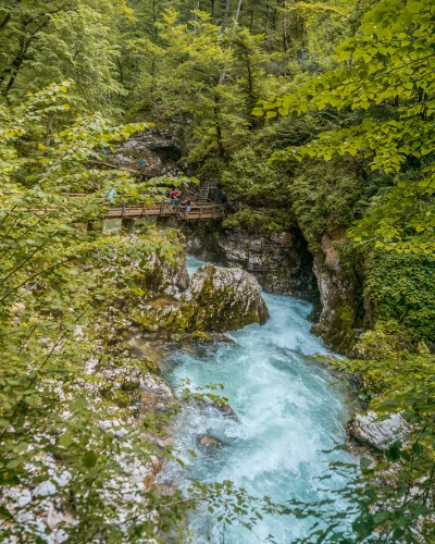 Vintgar Gorge near Lake Bled in Slovenia