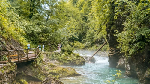 Vintgar Gorge near Lake Bled in Slovenia