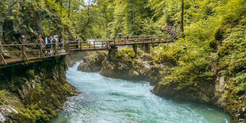 Vintgar Gorge near Lake Bled in Slovenia