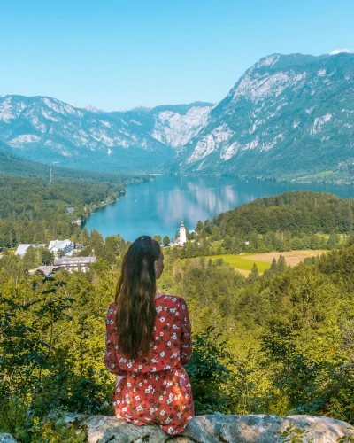 Instagrammable place Pec at Lake Bohinj in Slovenia