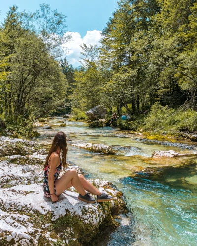 Instagrammable place Mostnica Gorge in Triglav National Park, Slovenia