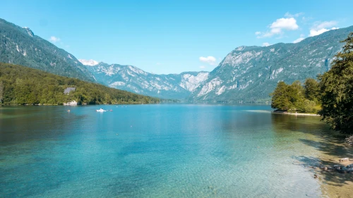 Swimming in Lake Bohinj, Slovenia