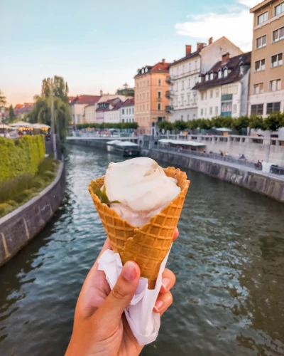 Cacoa ice cream in Ljubljana, Slovenia