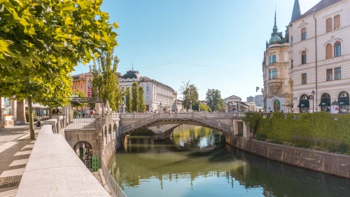 Triple Bridge in Ljubljana, Slovenia