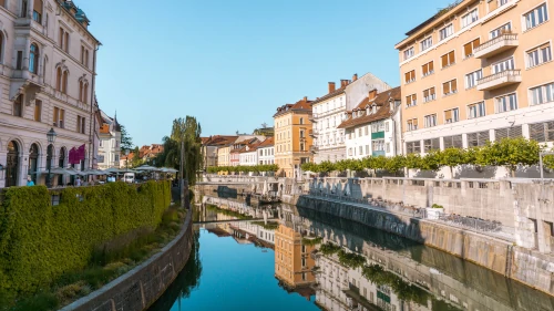 View from Triple Bridge in Ljubljana, Slovenia