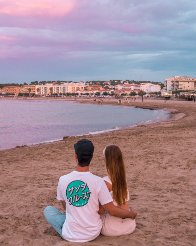 Sunset at Platja de Riells in l'Escala, Costa Brava, Spain