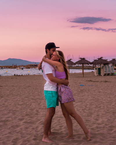 Sunset at Platja de Riells in l'Escala, Costa Brava, Spain