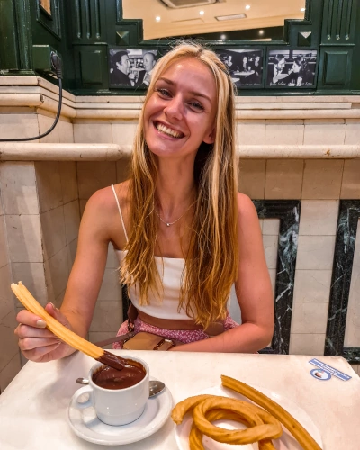 Churros at San Gines in Madrid, Spain