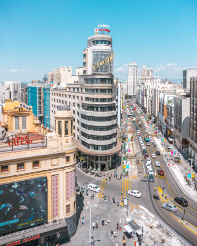 Instagrammable Place Rooftop of Corte Ingles Callao in Madrid, Spain