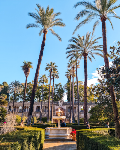 Garden of Real Alcázar in Sevilla, Spain