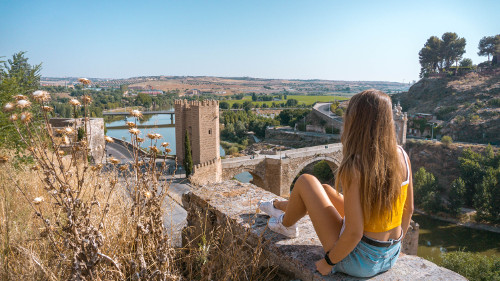 Alcantara Bridge in Toledo, Spain