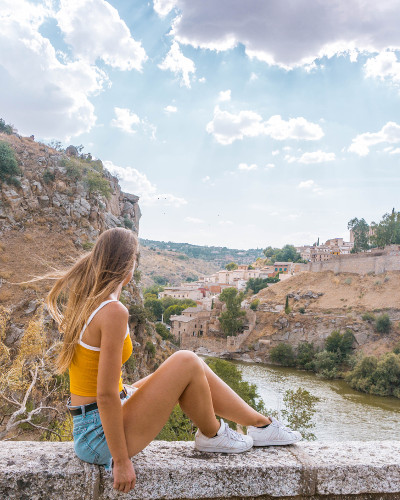 Instagrammable viewpoint along the way to Mirador del Valle in Toledo, Spain