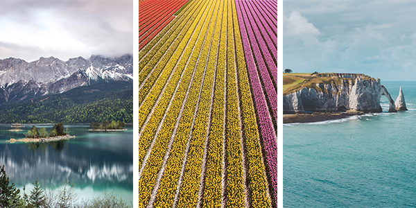 Travel Inspiration - Eibsee, Tulip Fields and Étretat